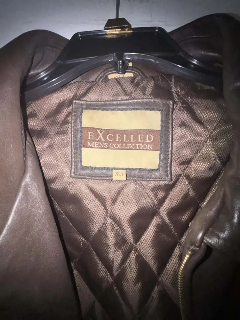 Excelled Mens Collection Brown Leather Jacket, Size XLT